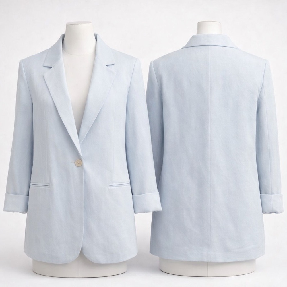 H&M Light Blue Women's Blazer - Picture 1 of 3
